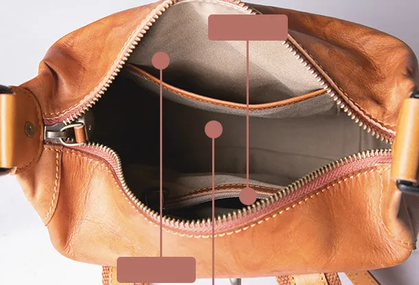 Handmade Genuine Cute Leather Backpack Bag Shoulder Bag Leather Purse For Women