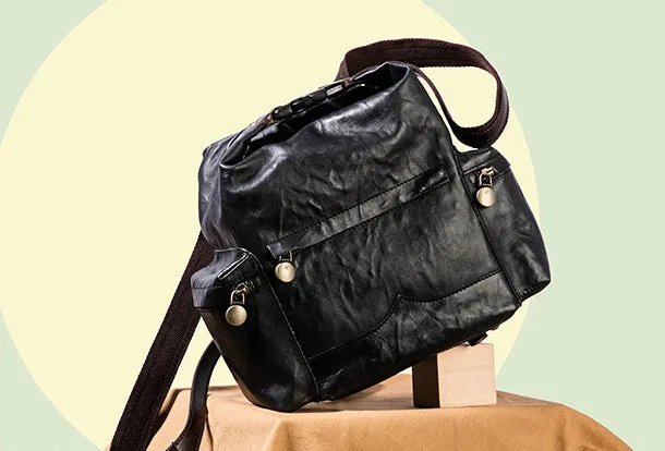 Handmade Genuine Cute Leather Backpack Bag Shoulder Bag Leather Purse For Women