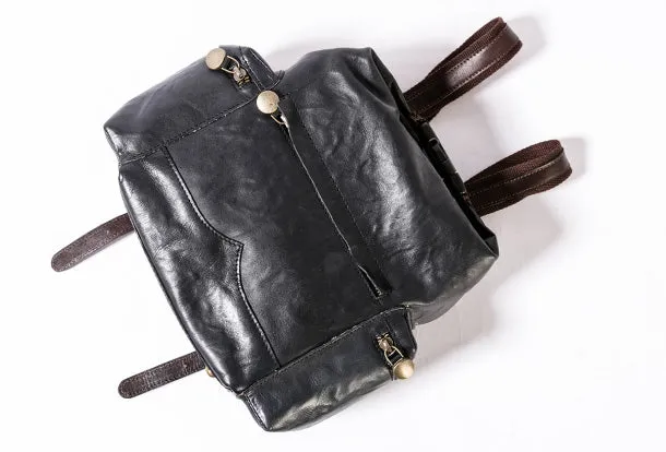 Handmade Genuine Cute Leather Backpack Bag Shoulder Bag Leather Purse For Women
