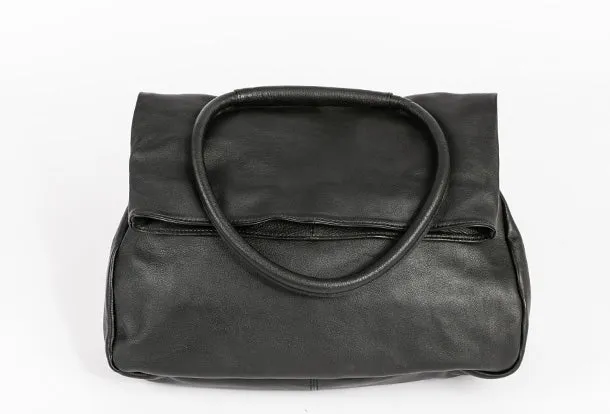 Handmade Genuine Leather Backpack Bag Shoulder Bag Black Women Leather Purse