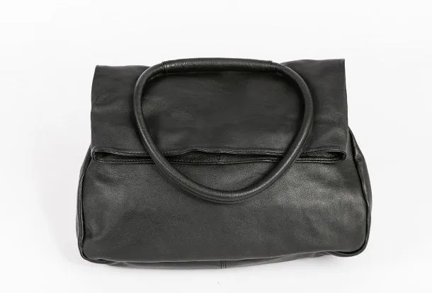 Handmade Genuine Leather Backpack Bag Shoulder Bag Black Women Leather Purse