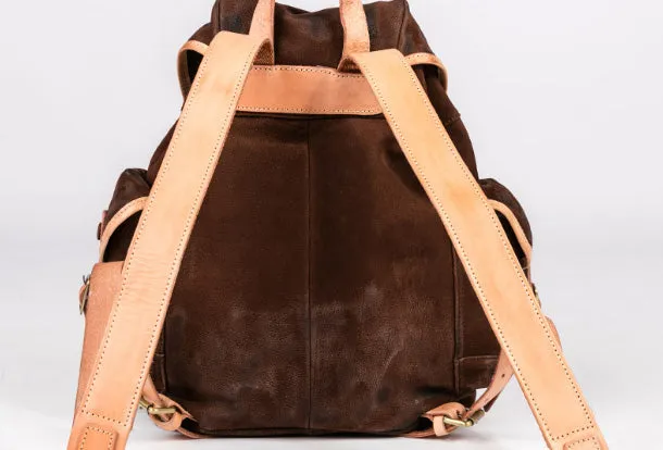 Handmade Genuine Leather Backpack Bag Travel bag Black Women Leather Purse