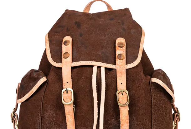 Handmade Genuine Leather Backpack Bag Travel bag Black Women Leather Purse
