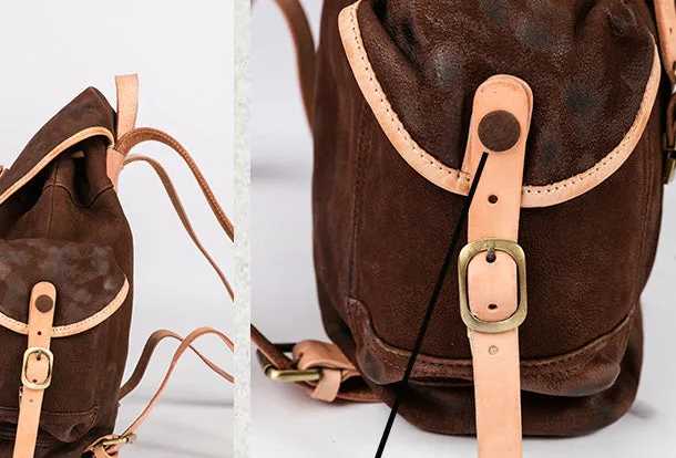 Handmade Genuine Leather Backpack Bag Travel bag Black Women Leather Purse