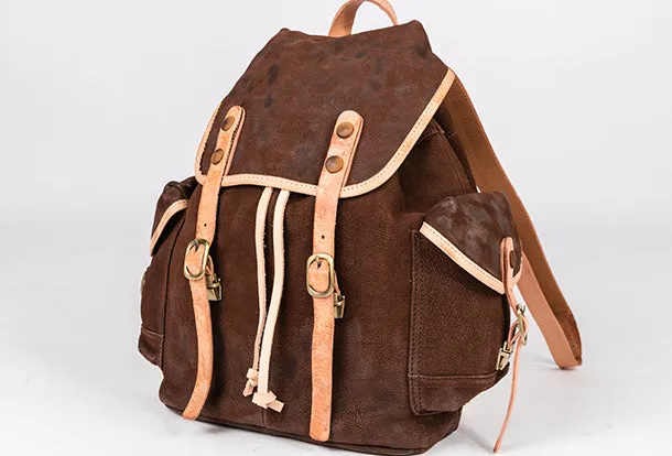 Handmade Genuine Leather Backpack Bag Travel bag Black Women Leather Purse