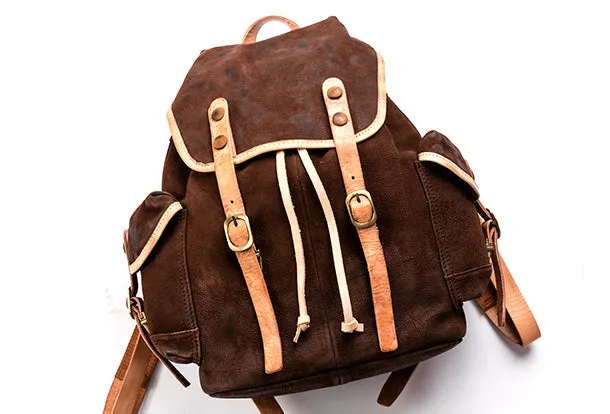 Handmade Genuine Leather Backpack Bag Travel bag Black Women Leather Purse