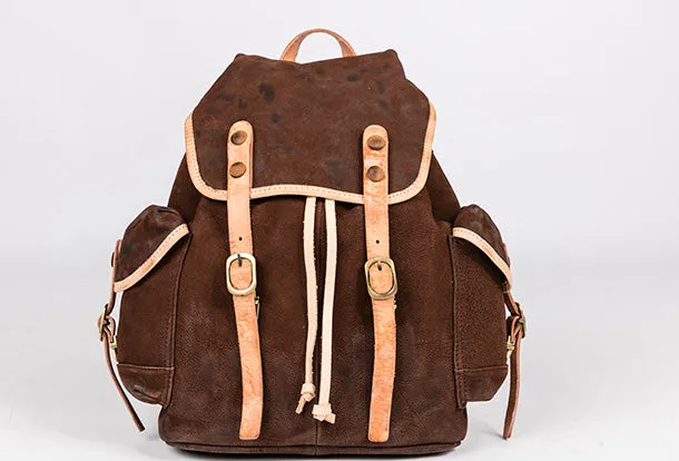 Handmade Genuine Leather Backpack Bag Travel bag Black Women Leather Purse