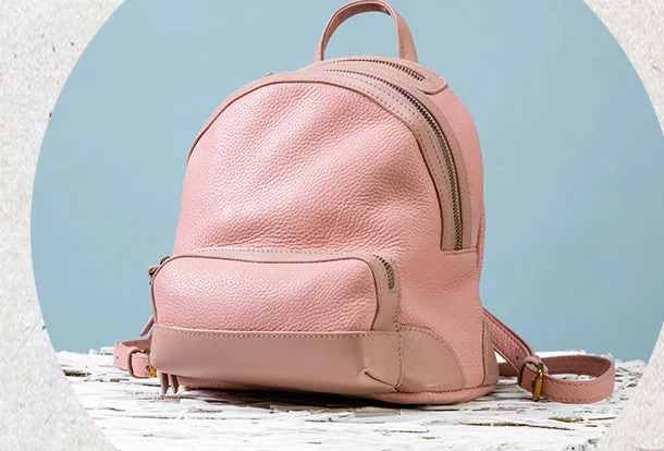 Handmade Genuine Leather Cute Backpack Bag Travel bag Women Leather Purse