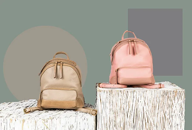 Handmade Genuine Leather Cute Backpack Bag Travel bag Women Leather Purse