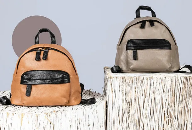 Handmade Genuine Leather Cute Backpack Bag Travel bag Women Leather Purse