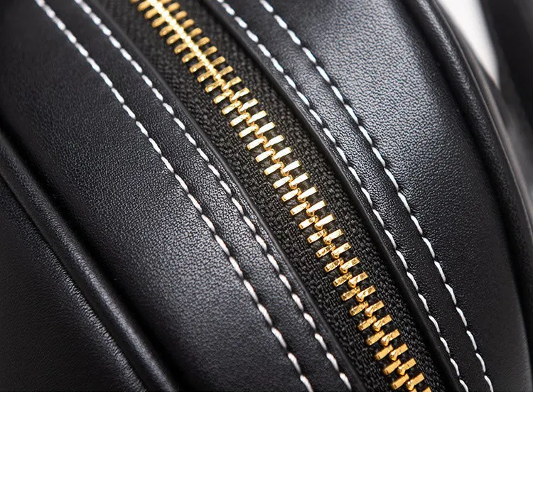 Handmade Ladies Black Leather Small Backpack Pray Girl Tooled Womens Leather Rucksack