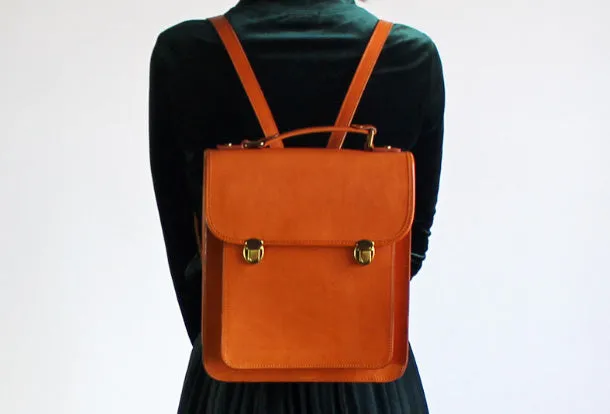 Handmade Leather Backpack Bag Purse Satchel Bag Shoulder Bag for Girl Women Lady