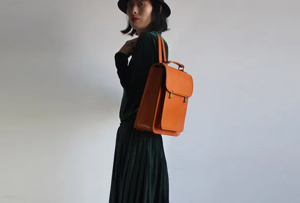 Handmade Leather Backpack Bag Purse Satchel Bag Shoulder Bag for Girl Women Lady
