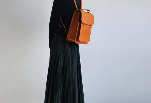 Handmade Leather Backpack Bag Purse Satchel Bag Shoulder Bag for Girl Women Lady
