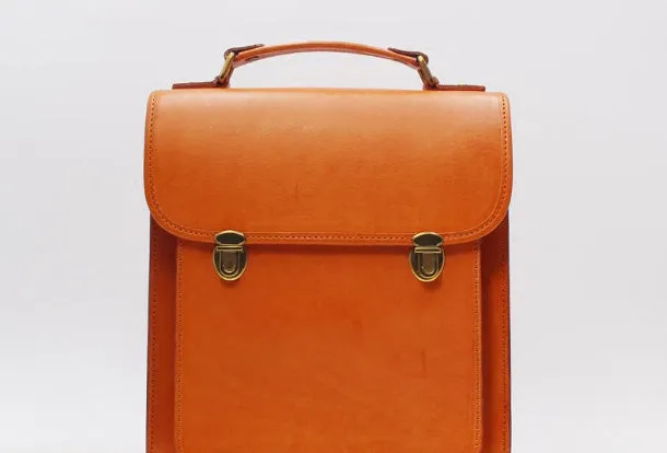 Handmade Leather Backpack Bag Purse Satchel Bag Shoulder Bag for Girl Women Lady
