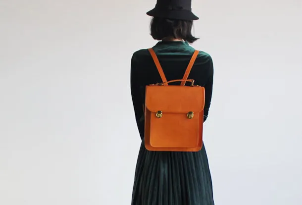 Handmade Leather Backpack Bag Purse Satchel Bag Shoulder Bag for Girl Women Lady