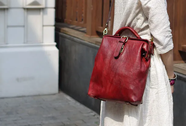 Handmade Leather Handbag Backpack Bag Crossbody Bag Shoulder Bag Purse For Women