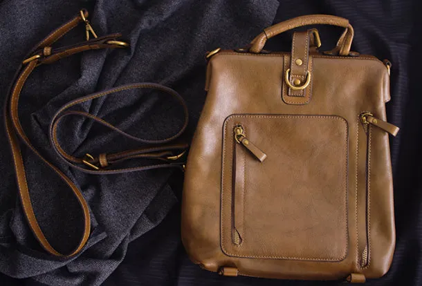 Handmade Leather Handbag Backpack Bag Crossbody Bag Shoulder Bag Purse For Women