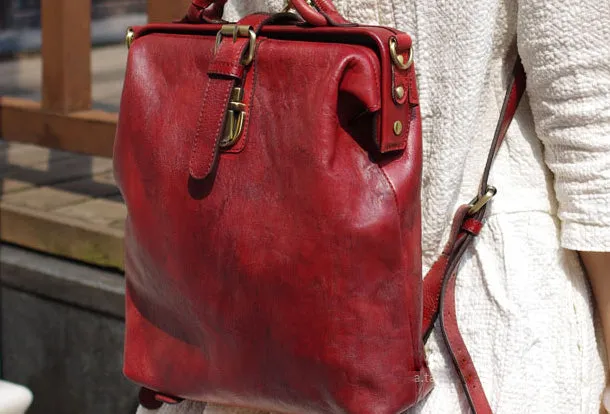 Handmade Leather Handbag Backpack Bag Crossbody Bag Shoulder Bag Purse For Women