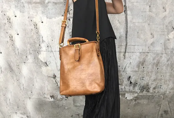 Handmade Leather Handbag Backpack Bag Crossbody Bag Shoulder Bag Purse For Women