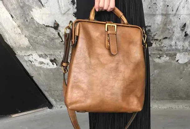 Handmade Leather Handbag Backpack Bag Crossbody Bag Shoulder Bag Purse For Women