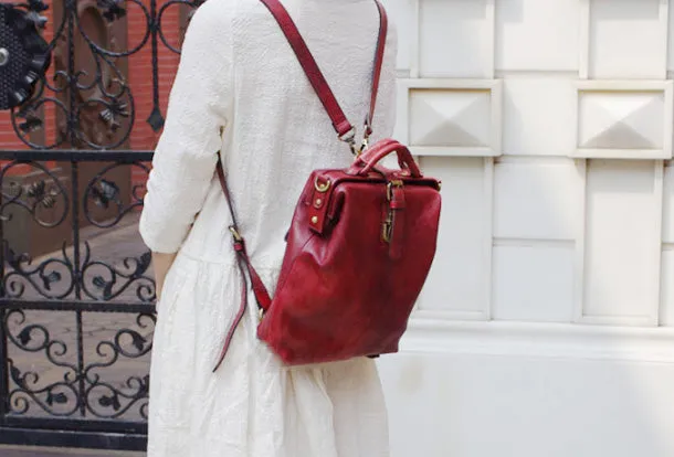 Handmade Leather Handbag Backpack Bag Crossbody Bag Shoulder Bag Purse For Women
