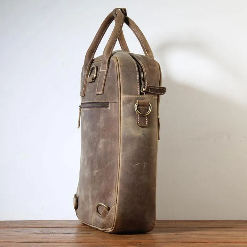 Handmade Leather Mens Cool Backpack Bag Messenger Bag Briefcase Work Bag Laptop Bag for men