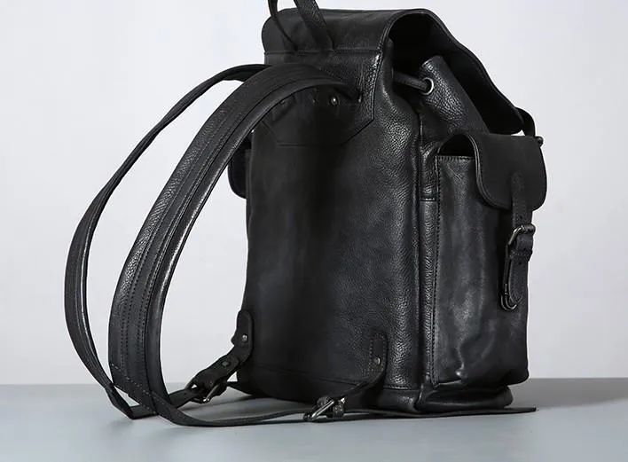 Handmade Leather Mens Cool Backpack Large Travel Backpack Hiking Backpack for Men