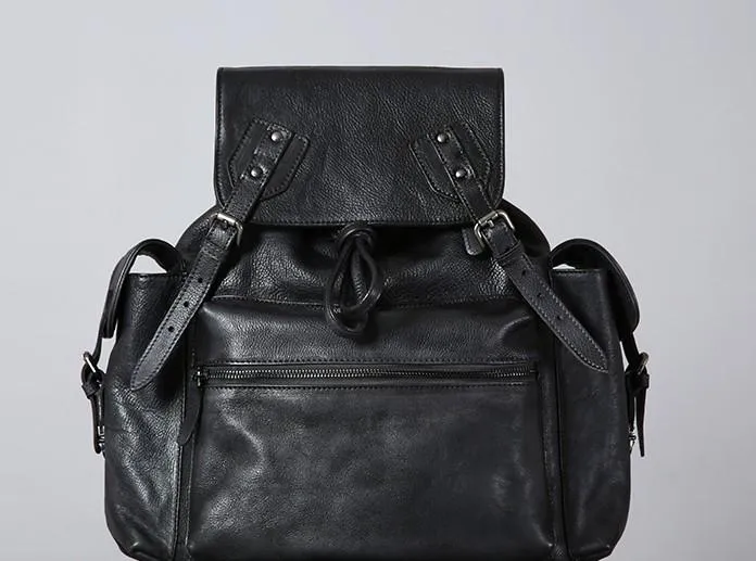 Handmade Leather Mens Cool Backpack Large Travel Backpack Hiking Backpack for Men
