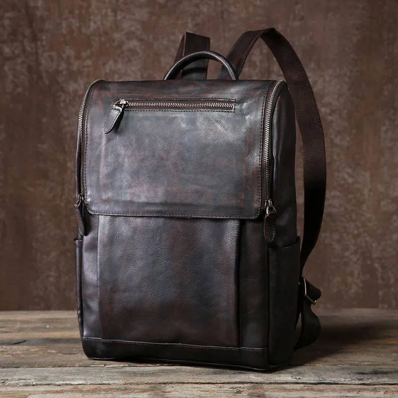 Handmade Leather Mens Cool Backpack Large Travel Backpacks for Men