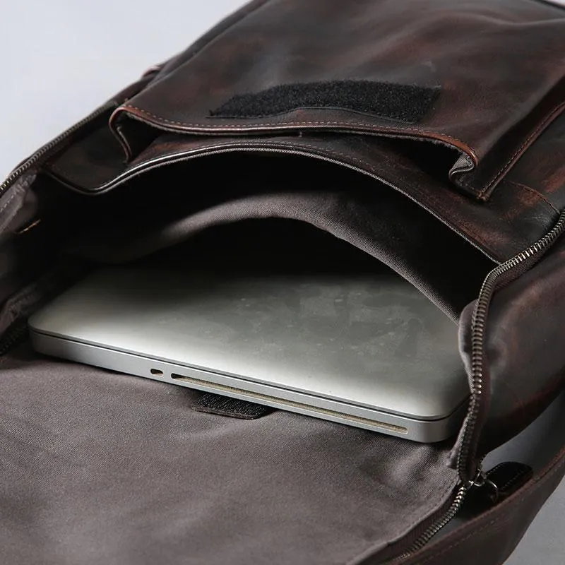 Handmade Leather Mens Cool Backpack Large Travel Backpacks for Men