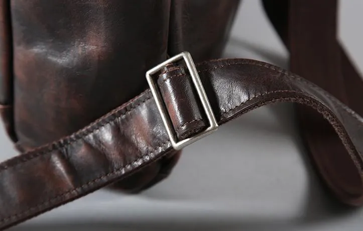 Handmade Leather Mens Cool Backpack Large Travel Backpacks for Men