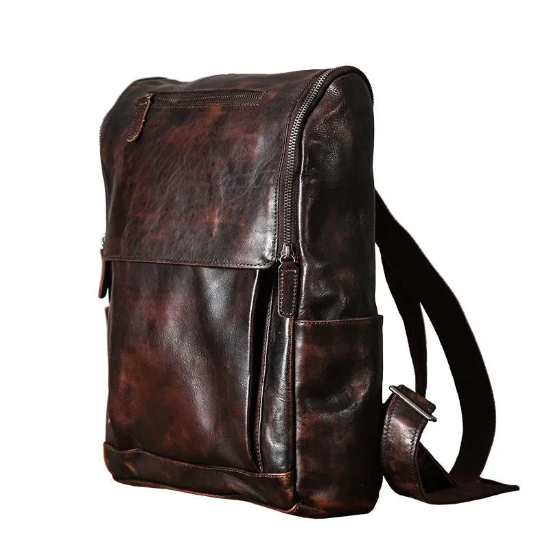 Handmade Leather Mens Cool Backpack Large Travel Backpacks for Men