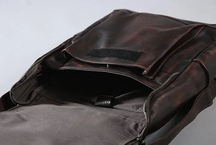 Handmade Leather Mens Cool Backpack Large Travel Backpacks for Men