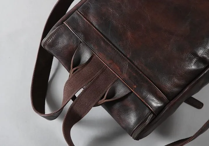 Handmade Leather Mens Cool Backpack Large Travel Backpacks for Men