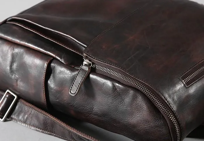Handmade Leather Mens Cool Backpack Large Travel Backpacks for Men