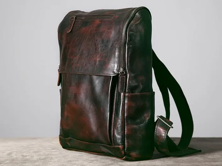 Handmade Leather Mens Cool Backpack Large Travel Backpacks for Men