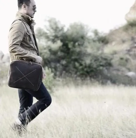 Handmade Leather Mens Cool Backpack Messenger Bag Briefcase Work Bag Business Bag for men