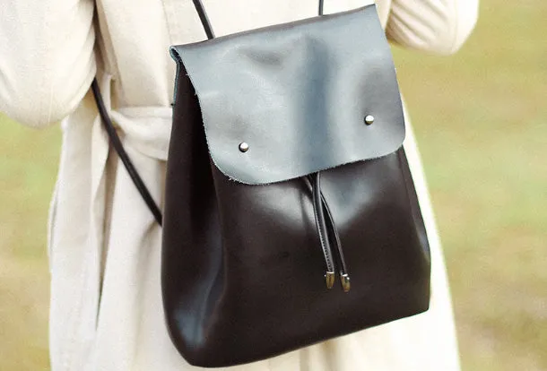 Handmade Leather Womens Backpack School Backpack Purses for Women