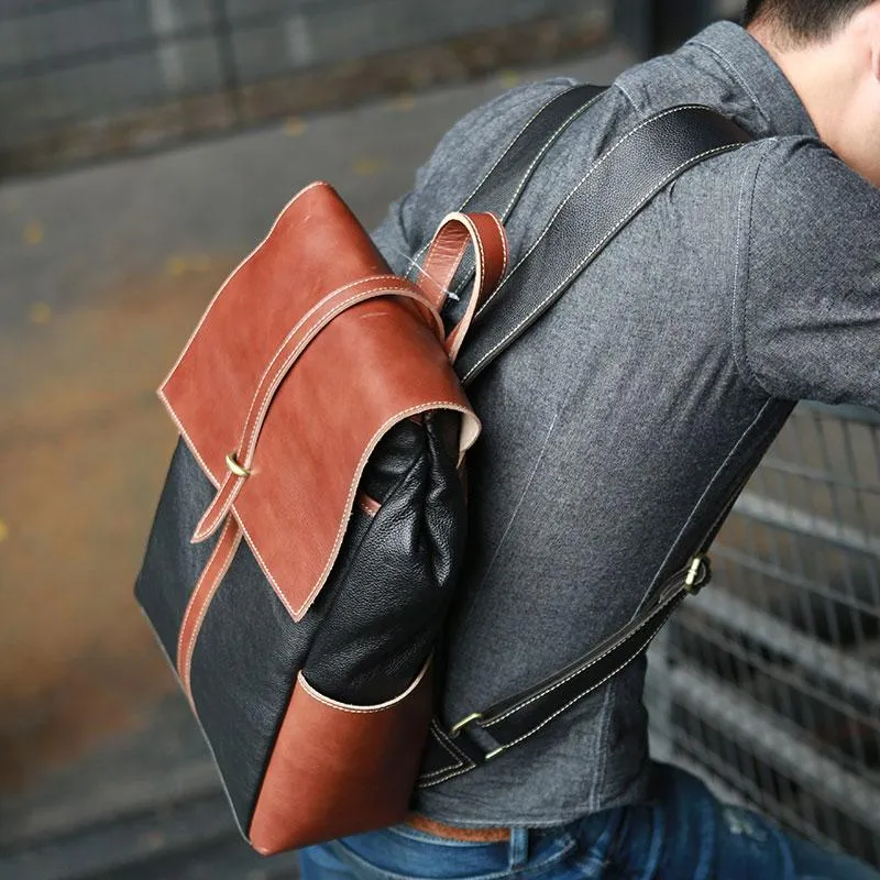 Handmade Mens Leather Backpacks Cool Travel Backpacks Laptop Backpack for men