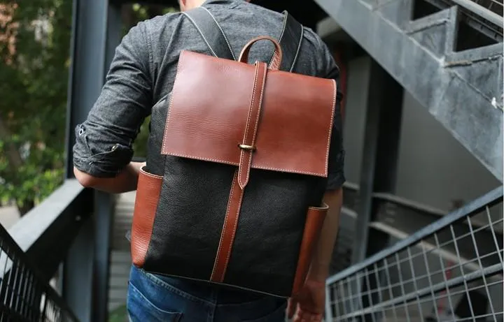 Handmade Mens Leather Backpacks Cool Travel Backpacks Laptop Backpack for men