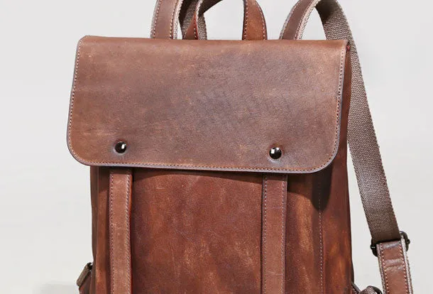 Handmade Mens Leather School Backpacks Bag Travel Backpack for Men