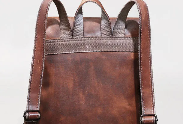 Handmade Mens Leather School Backpacks Bag Travel Backpack for Men