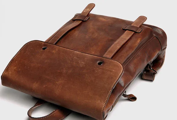 Handmade Mens Leather School Backpacks Bag Travel Backpack for Men