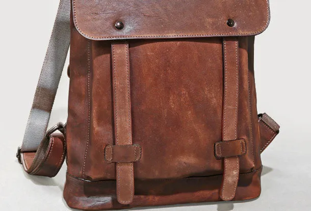Handmade Mens Leather School Backpacks Bag Travel Backpack for Men