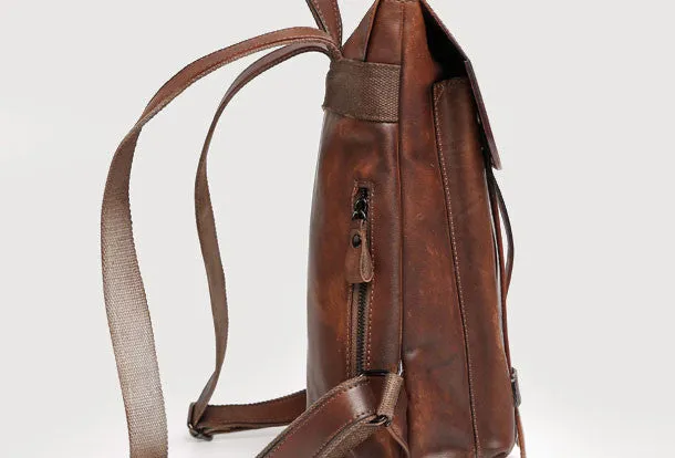 Handmade Mens Leather School Backpacks Bag Travel Backpack for Men