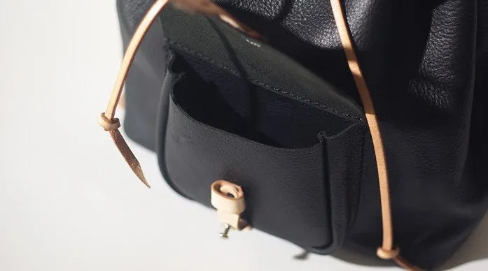 Handmade Women Leather Black Backpack Cute Backpack for Women
