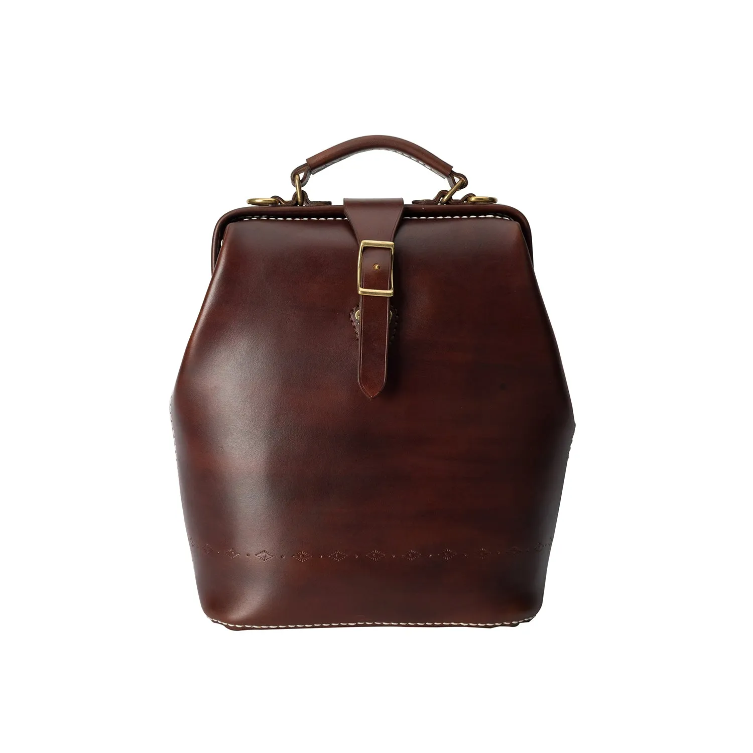 Handmade Womens Black Leather Doctor Backpack Purse Shoulder Doctor Handbag for Women