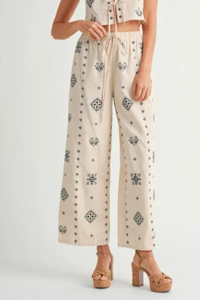 Harborside Embroidered Linen Pants