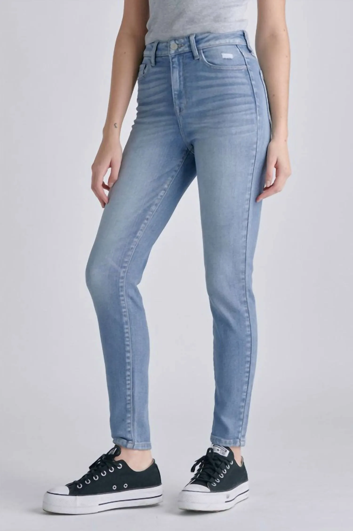 High Rise Ankle Skinny Jean In Medium Wash